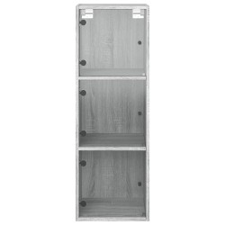 Armoire murale avec portes en verre sonoma gris 35x37x100 cm 581077581077