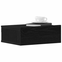 Table de chevet flottante en chêne noir 40 x 32 x 15 cm bois d'ingénierie 581080581080
