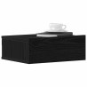 Table de chevet flottante en chêne noir 40 x 32 x 15 cm bois d'ingénierie 581080581080