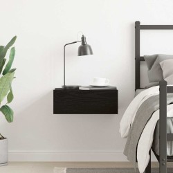 Table de chevet flottante en chêne noir 40 x 32 x 15 cm bois d'ingénierie 581080581080