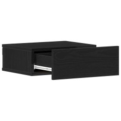Table de chevet flottante en chêne noir 40 x 32 x 15 cm bois d'ingénierie 581080581080