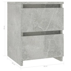 Table de chevet Gris béton 30x30x40 cm Bois d’ingénierie 581081581081