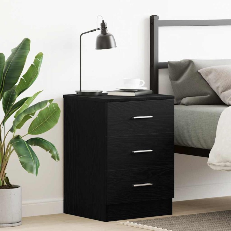 Table de chevet en chêne noir 38x35x55 cm bois d'ingénierie 581083581083