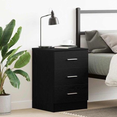 Table de chevet en chêne noir 38x35x55 cm bois d'ingénierie 581083581083