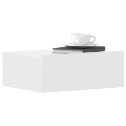 Table de chevet flottante Blanc 40x30x15 cm Bois d'ingénierie 581089581089