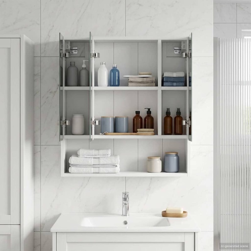 Armoire Miroir de Salle de Bain Blanc 60 x 14.5 x 70 cm 581096581096