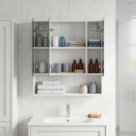 Armoire Miroir de Salle de Bain Blanc 60 x 14.5 x 70 cm 581096581096