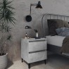 Table de chevet gris béton 40x35x50 cm bois d'ingénierie 581097581097
