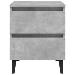 Table de chevet gris béton 40x35x50 cm bois d'ingénierie 581097581097