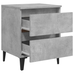 Table de chevet gris béton 40x35x50 cm bois d'ingénierie 581097581097