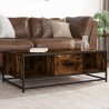 Table basse chêne fumé 100x57x35 cm bois d'ingénierie et métal 581098581098