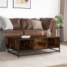 Table basse chêne fumé 100x57x35 cm bois d'ingénierie et métal 581098581098