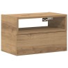 Table de chevet murale chêne artisanal 45x26x28,5 cm 581101581101
