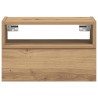 Table de chevet murale chêne artisanal 45x26x28,5 cm 581101581101