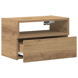 Table de chevet murale chêne artisanal 45x26x28,5 cm 581101581101