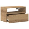 Table de chevet murale chêne artisanal 45x26x28,5 cm 581101581101
