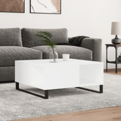 Table basse blanc 80x80x36,5 cm bois d'ingénierie 581103581103