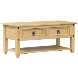 Table basse avec tiroirs Corona 100x48x45 cm bois de pin massif 581104581104
