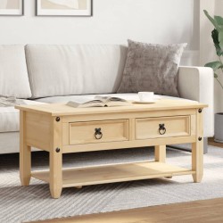 Table basse avec tiroirs Corona 100x48x45 cm bois de pin massif 581104581104