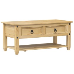 Table basse avec tiroirs Corona 100x48x45 cm bois de pin massif 581104581104