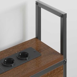 Headboard de Rangement avec Station de Charge Chêne marron 581112581112