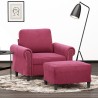 Fauteuil avec repose-pied Rouge bordeaux 60 cm Velours 581127581127