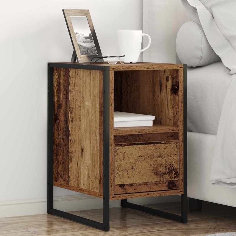 Table de chevet avec tiroir 2 pcs Bois Ancien 39,5 x 30 x 50 cm 581128581128