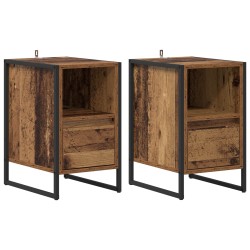 Table de chevet avec tiroir 2 pcs Bois Ancien 39,5 x 30 x 50 cm 581128581128