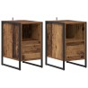 Table de chevet avec tiroir 2 pcs Bois Ancien 39,5 x 30 x 50 cm 581128581128