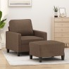 Fauteuil avec repose-pied Marron 60 cm Tissu 581130581130