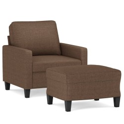 Fauteuil avec repose-pied Marron 60 cm Tissu 581130581130