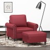 Fauteuil avec repose-pied Rouge bordeaux 60 cm Similicuir 581131581131