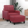 Fauteuil avec repose-pied Rouge bordeaux 60 cm Similicuir 581132581132