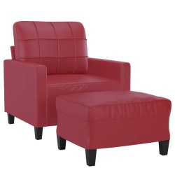 Fauteuil avec repose-pied Rouge bordeaux 60 cm Similicuir 581132581132