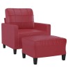 Fauteuil avec repose-pied Rouge bordeaux 60 cm Similicuir 581132581132