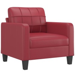 Fauteuil avec repose-pied Rouge bordeaux 60 cm Similicuir 581132581132