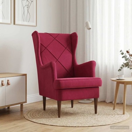 Fauteuil Bordeaux Velours 581136581136