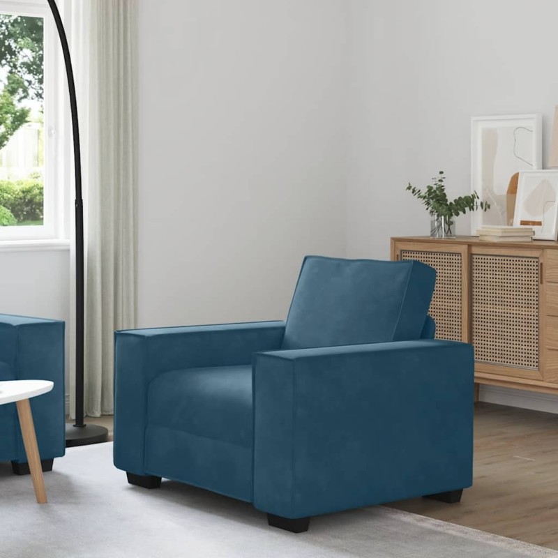 Fauteuil canapé bleu 100x78x84 cm velours 581137581137