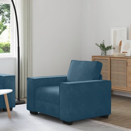 Fauteuil canapé bleu 100x78x84 cm velours 581137581137
