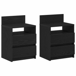Tables de chevet (lot de 2) avec 2 tiroirs noires 40 x 33 x 60 cm 581138581138