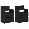 Tables de chevet (lot de 2) avec 2 tiroirs noires 40 x 33 x 60 cm 581138581138