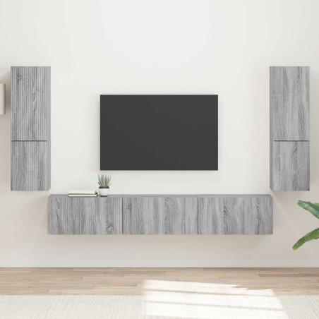 Ensemble meuble TV 4 pcs Gris Sonoma Bois d'ingénierie 581144581144