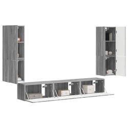 Ensemble meuble TV 4 pcs Gris Sonoma Bois d'ingénierie 581144581144