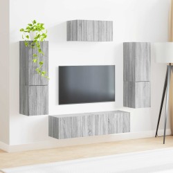 Ensemble meuble TV 4 pcs Gris Sonoma Bois d'ingénierie 581144581144