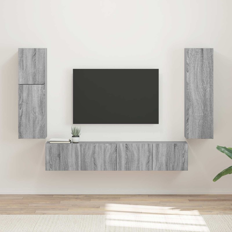 Ensemble meuble TV 4 pcs Gris Sonoma Bois d'ingénierie 581145581145