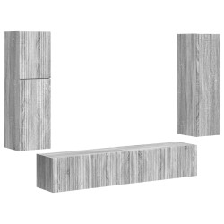 Ensemble meuble TV 4 pcs Gris Sonoma Bois d'ingénierie 581145581145