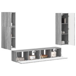 Ensemble meuble TV 4 pcs Gris Sonoma Bois d'ingénierie 581145581145