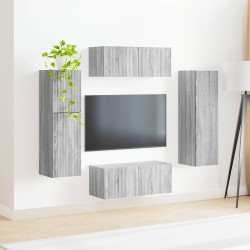 Ensemble meuble TV 4 pcs Gris Sonoma Bois d'ingénierie 581145581145