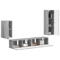 Ensemble meuble TV 4 pcs Gris Sonoma Bois d'ingénierie 581146581146