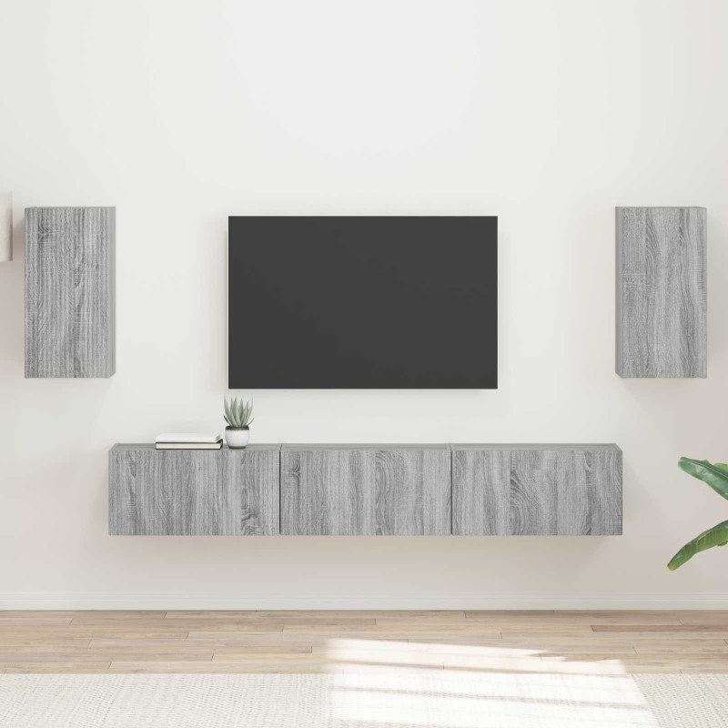 Ensemble meuble TV 5 pcs Gris Sonoma Bois d'ingénierie 581147581147